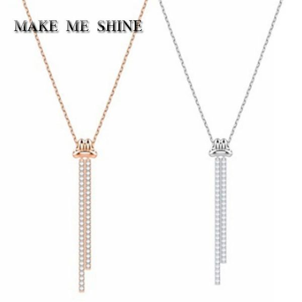 

women swa elegant knot necklace original buckle rose gold pendant silver clavicle chain sweater chain jewelry charm gift