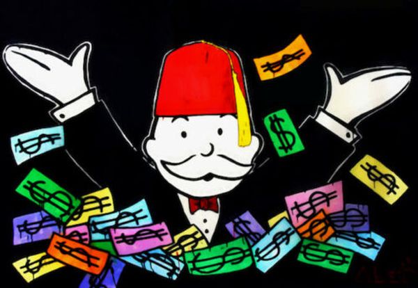 

alec monopoly oil painting on canvas graffiti art money fez-2 home decor handpainted &hd print wall art canvas large pictures 191028