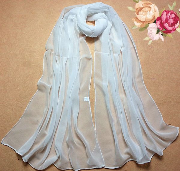 

chiffon scarf summer beach style girl shawl wrap silk pure white soft thin oblong scarf shawl female neckerchief cachecol#sw, Blue;gray