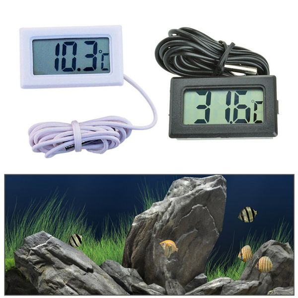 

digital lcd screen thermometer refrigerator fridge er aquarium fish tank temperature -50~110c gt black white color