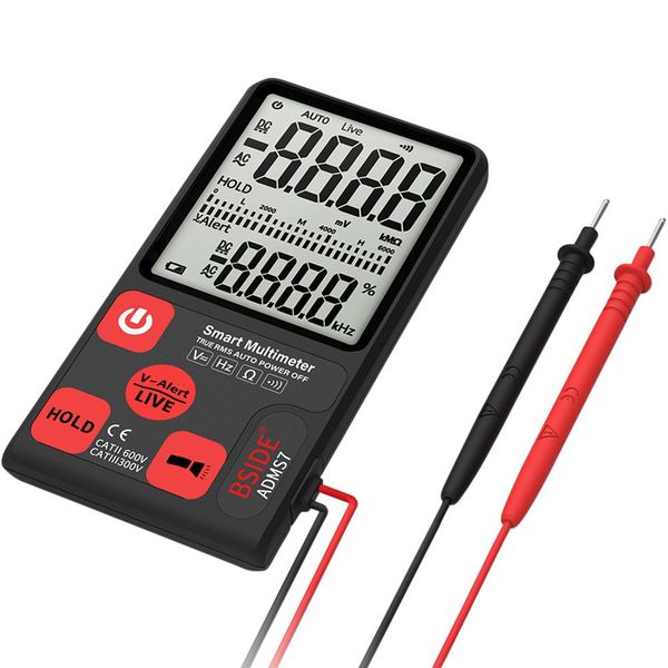 

lanlan adms7 portable digital multimeter large 3.5" lcd 3-line display voltmeter with voltage ncv resistance ohm hz tester