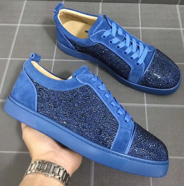

мужская юниорская low-top strass женщины битое стекло золотая щепка мужские красные нижние кроссовки горный хрусталь прогулки роскошные вече, Black