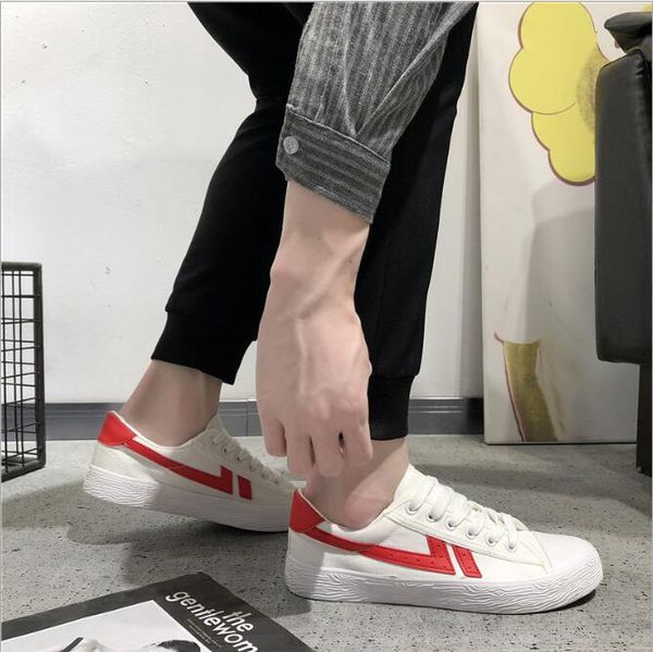 

lovefoot wholesale spring men's canvas shoes men's shoes korean student fashion white shoes casual sneakers 6691 39-44, Black