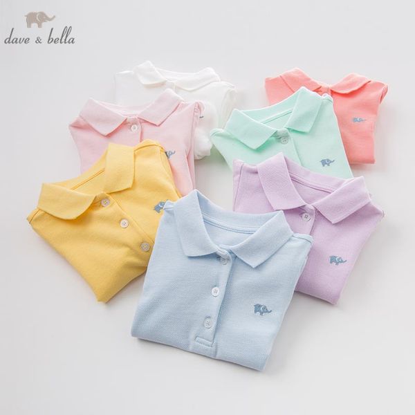 

db7716 dave bella summer infant baby girls fashion t-shirt kids cotton lovely 7 color sport children tee, Blue