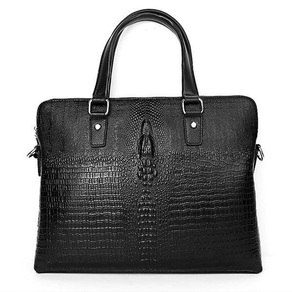 

luxury alligator cow genuine leather business men's briefcase male briefcase shoulder bag men messenger bag tote computer
