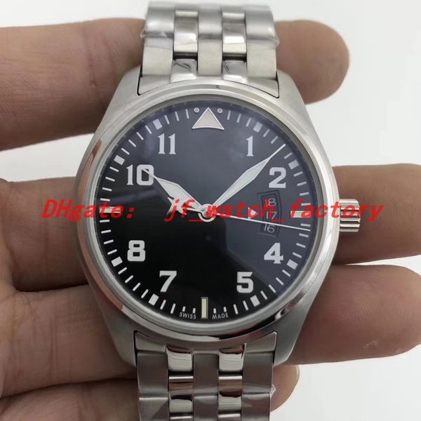

2020 new pilot uhren mechanical watches men automatic watch silver strap black stainless orologio di lusso wristwatch date, Slivery;brown