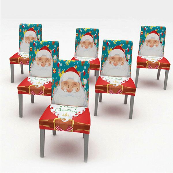 Merry Christmas Chair Cover Elastic Seat Stretch Cover Xmas Party