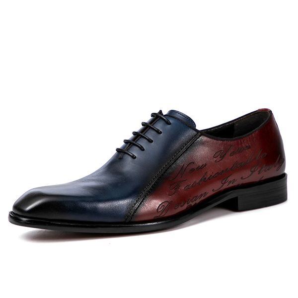 

men welted shoes mens designer brand platform brogues dress genuine leather brown laces wedding shoes phenkang 2021, Black