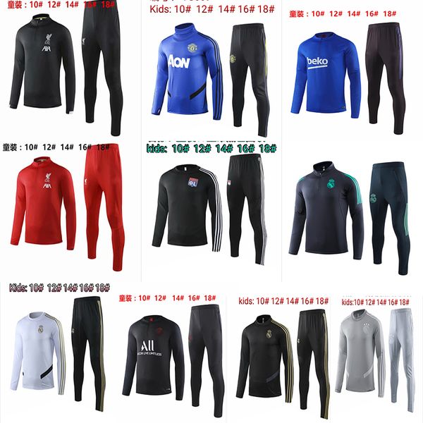 

дети спорт на открытом воздухе сан-паулу фламенко бенфика мадрид аякс футбол футбол беговая одежда спортивные костюмы 2019 дети бегут учебны, Black;blue