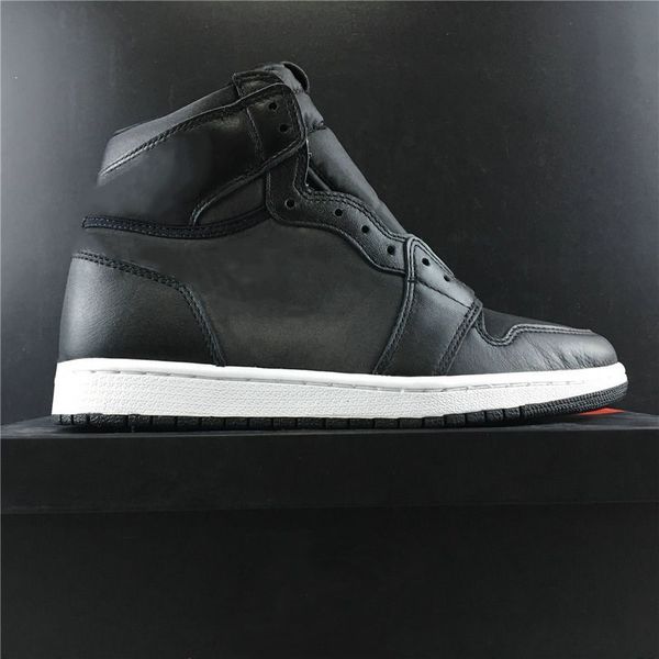 

mens высокого og 1 black satin дизайнер баскетбольная обувь черный gym red white мода спорт zapatos кроссовки самое лучшее качество с коробк