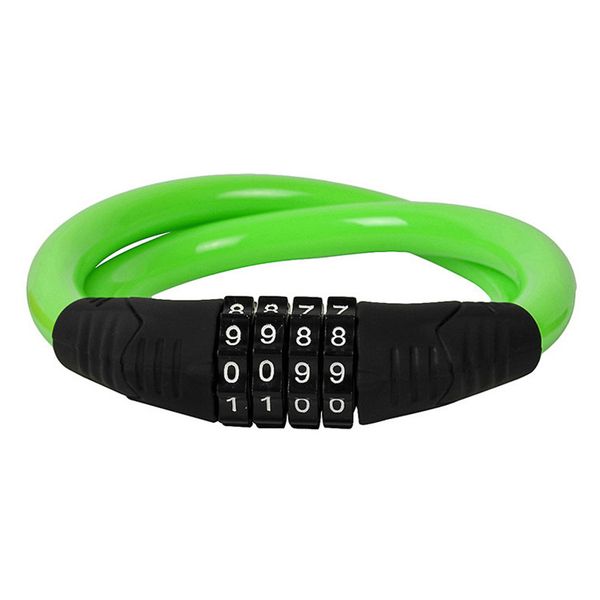 

universal 4 digit password bike lock 360 rotating security steel wire lock bicycle accessories ncm99