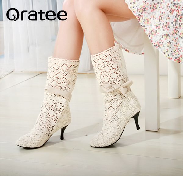 

2018 hollow boots shoes breathable knit line mesh korean high summer women boots knee high womens shoes, Black