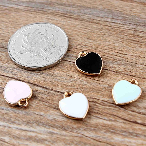 

trendy heart shape oil drop charms alloy pendant fit for diy bracelet necklace fashion jewelry charms, Bronze;silver