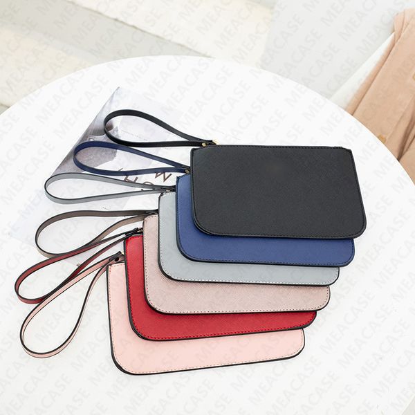 

pu leather women's ks wallet wristlet zipper purse mini clutch bag outdoor luxury credit card money bags trendy coin purse handbag d721, White
