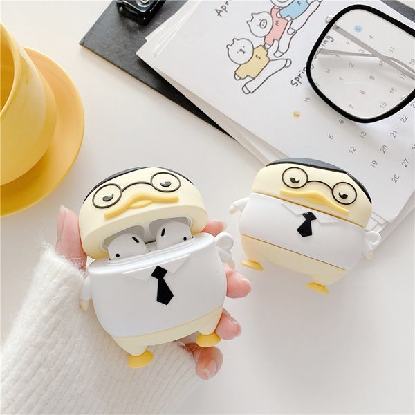 

silicone pvc duck cartoon cute bluetooth wireless headset cover for apple airpods 1 2 pro charging case