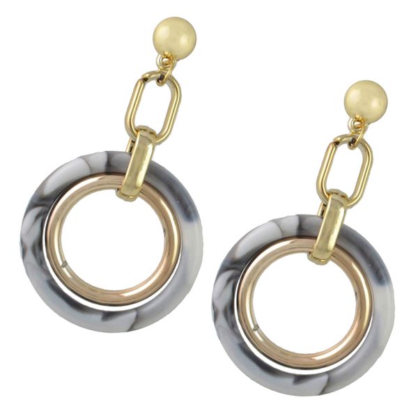 

vintage big double circle drop earrings dangle women girls wedding, Golden