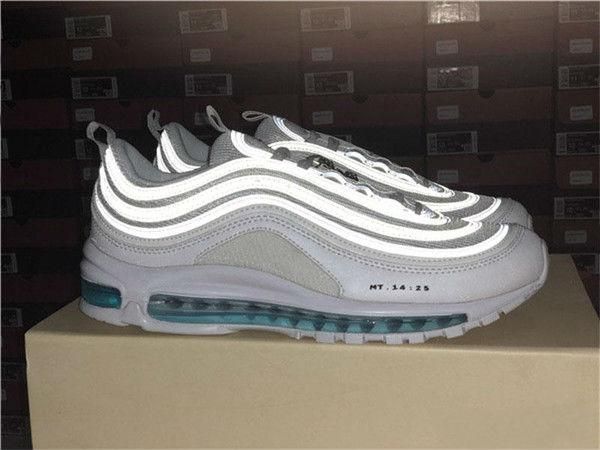 

2020 new release brand 97 mschf x inri jesus shoes 921826-101jsus running shoes men women mt.14:25 white grey red sneakers