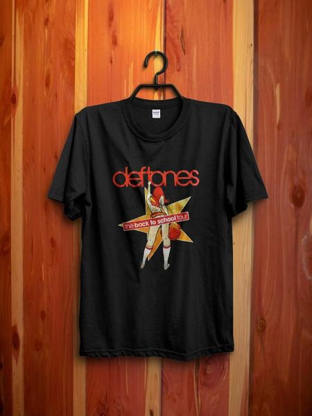 

rare vtg 1990s deftones снова в школу concert tour черная футболка, White;black