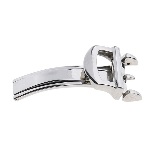 

16mm silver stainless steel deployment clasp folding buckle for leather watch band strap, Black;brown