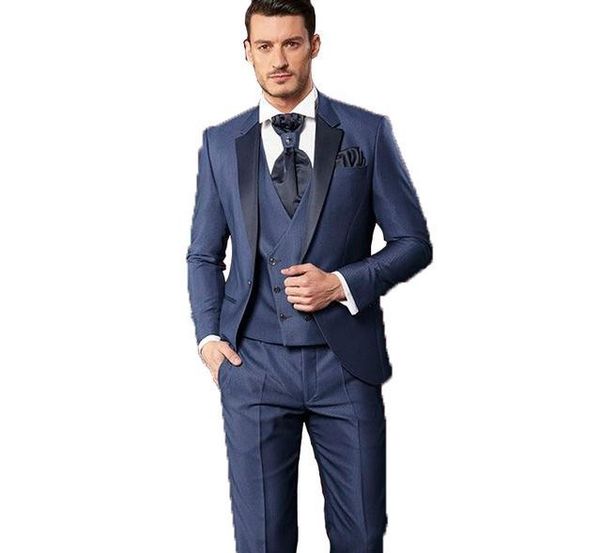 

brand new blue groom tuxedos notch lapel groomsmen mens wedding dress excellent man jacket blazer 3 piece suit, White;black