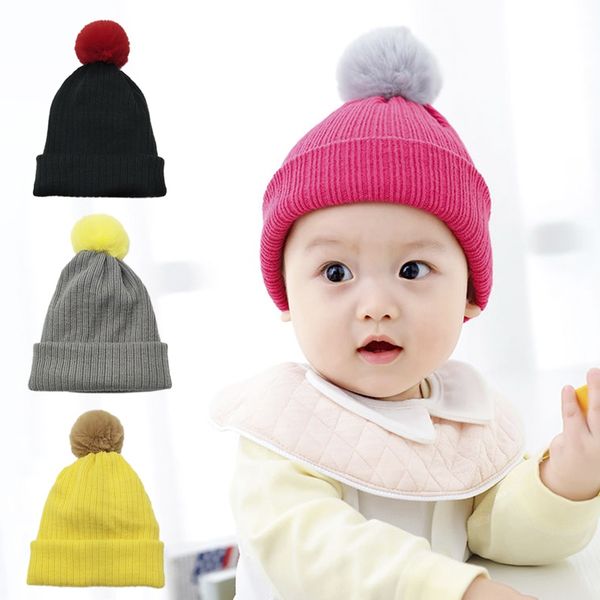 

baby hats for 0-24 months boys girls hats kids winter bonnet hat for children baby, Yellow