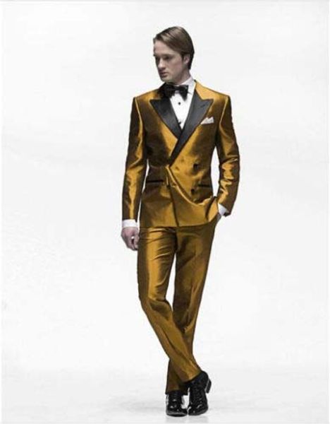 

gold peaked lapel men suits new arrival fashion tuxedos custome homme blazer men terno slim fit latest designs (jacket+pant+tie, White;black