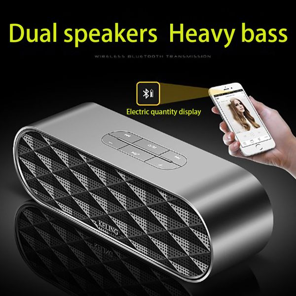 

smart bluetooth speaker dual horn dual chip bass denoising 360 degree stereo surround sound portable high definition call tf card voice tips