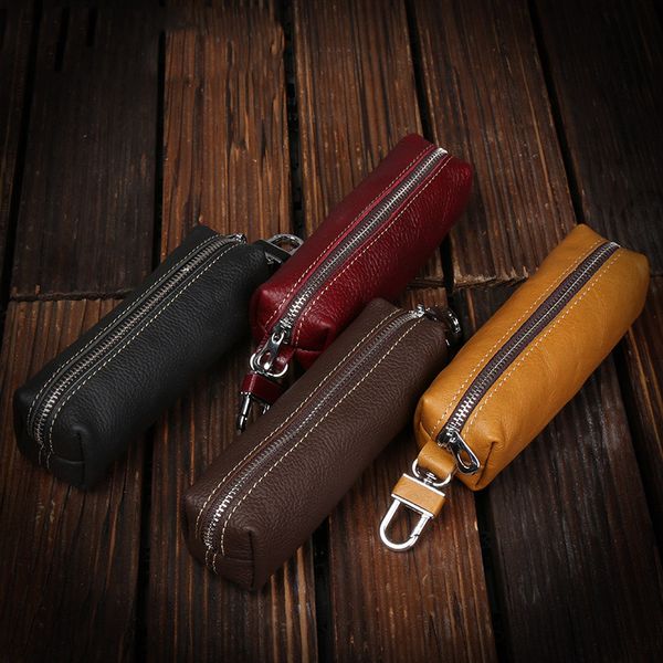 

genuine cow leather men women key bag small business kay case women housekeepers wholesale, Slivery;golden