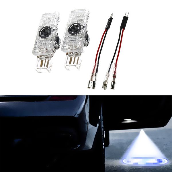 

2pc/set car door led logo projector ghost shadow lights for with adapter cable