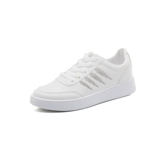 

2019 designer sneakers women casual shoes 2019 new women sneakers fashion breathable pu leather white women shoes tenis feminino, Black