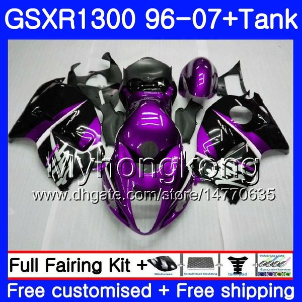 Hayabusa Per SUZUKI GSXR1300 96 97 98 99 00 01 07 Kit viola nero 333HM.145 GSXR 1300 GSX-R1300 1996 1997 1998 1999 2000 2001 2007 Carenatura