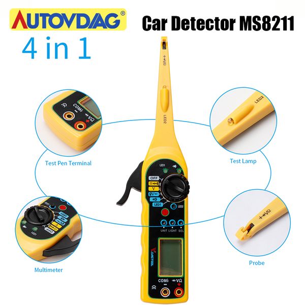 

ms8211 car detector multi-function ms8122 circuit tester 0v-380v voltage multimeter lamp automotive electrical car repair tool