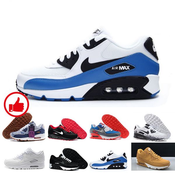 

air cushion 90 casual running shoes black white red 90 men women sneakers classic air90 trainer outdoor sports shoe kut5r