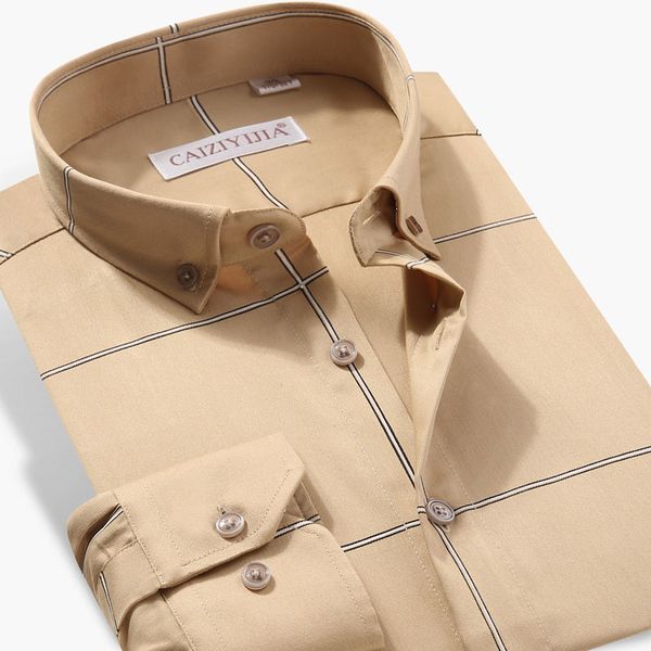 

high-grade new men's big plaid dress shirts business social long sleeve button-down work fashion checked soft smart casual shirt, White;black