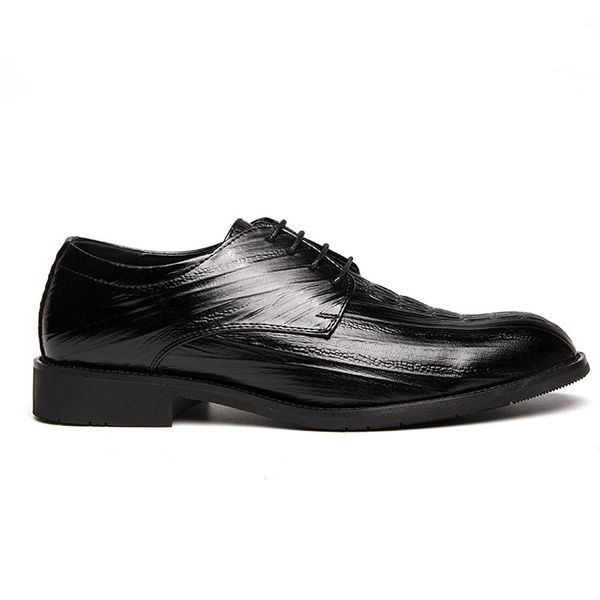 

2020 new cross-border crocodile pointed leather shoes mens large size mens shoes barber new black leather shoes code foreign trade mens fash