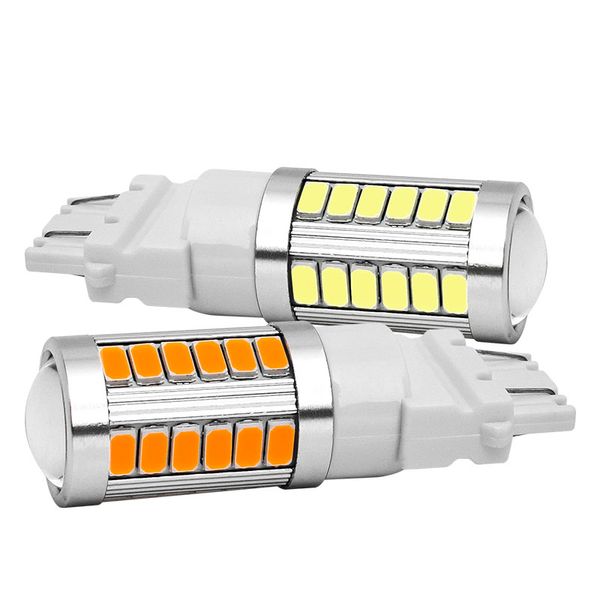 

2pcs t25 3157 p27/7w 33 smd 5630 5730 led car tail lights motor daytime running light slamp white/red/yellow/amber 12v 2x