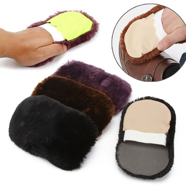 

1 pcs leather shoes leather bag cleaning gloves soft imitation wool polishing cloth shoe brush home use