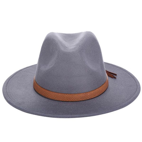 2019 Herbst Winter Sonnenhüte Damen Herren sanfter Hut klassische breite Krempe Filz Floppy Cloche Cap Chapeau Imitation Wollmütze