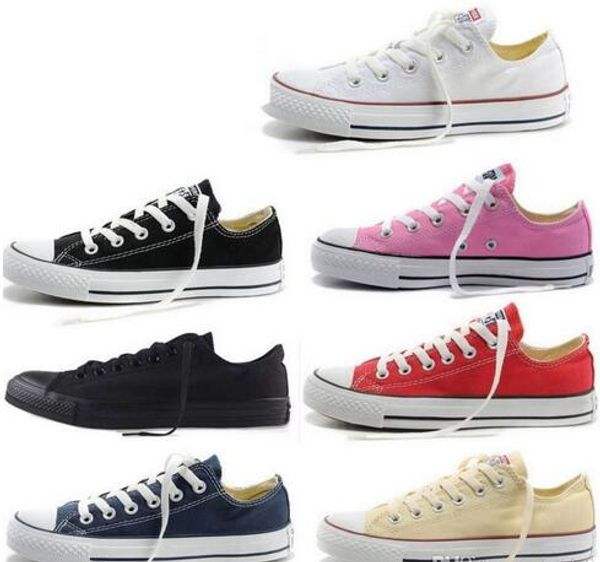 

size35-45 new low-&high-women men star canvas shoes 13 colors laced up casual shoes sneaker shoes retail, Black
