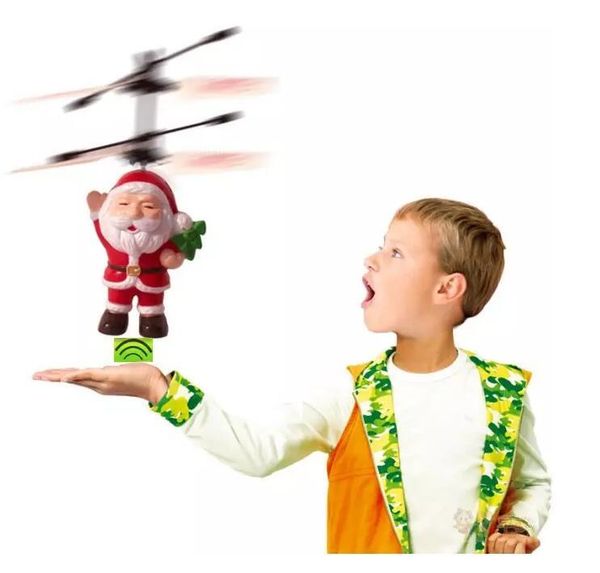 

electric infrared sensor flying santa claus induction aircraft toys rc helicopter drone toy kids christmas gifts 50pcs