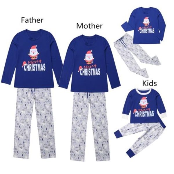 

xmas family matching pajamas set mens womens kids sleepwear nightwear, Blue