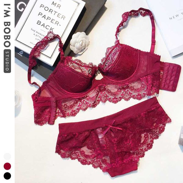 

breathable plus size brassiere front strappy lingerie lace summer underwear fashion push up ultra-thin women bra charming, Red;black