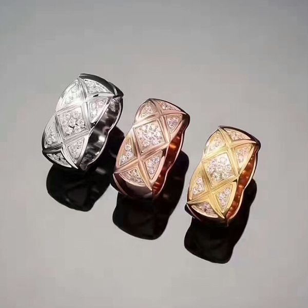 

new style cross rhombus grid ring 316l stalinless steel pave setting zircon love wedding ring for women gift wholesale, Golden;silver