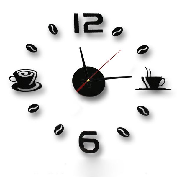

new clock watch wall clocks horloge 3d diy acrylic mirror stickers home decoration living room quartz needle reloj de pared