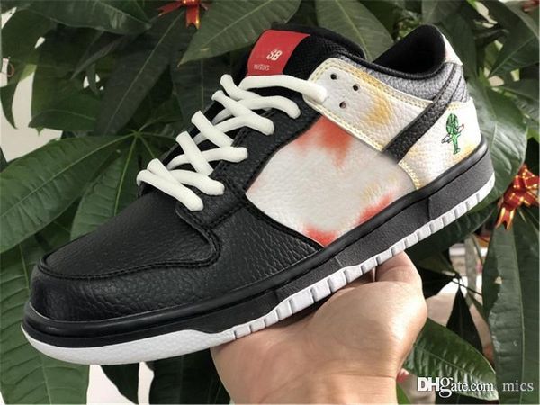 

est authentic sb dunk low raygun tie-dye black white orange flash running shoes man women bq6832-001 bq6832-101 alien sneakers sports