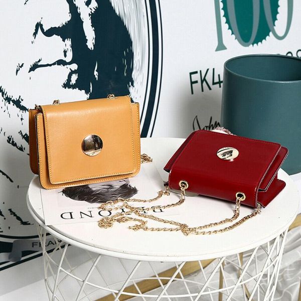 

women's fashion shoulder bag personality cover type solid color imitation leather small square bag messenger