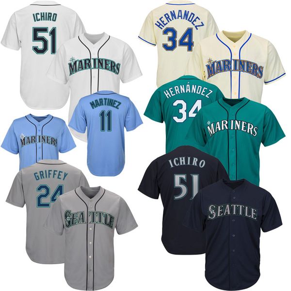 

Mens Seattle Ken Griffey Jr. Big & Tall Mariners Jersey Size XS-6XL Ichiro Suzuki Edgar Mitch Haniger Martinez Felix Hernandez Jerseys