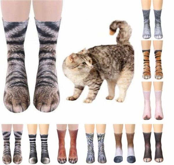 

New Arrival Novel Style Adult Unisex Funny Animal Crew Socks Paw Feet Sublimated Print Novelty Elastic Breathable Sock
