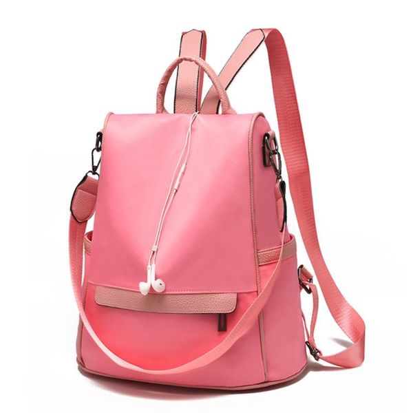 

women backpacks oxford cloth high capacity multifunction anti-theft travel shoulder bag casual solid color waterproof daypacks