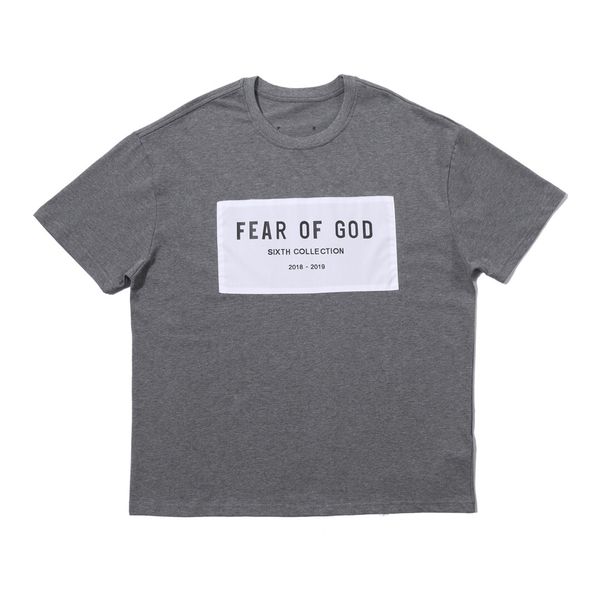 

19ss fog fear of god 6th collection gray tee hip hop street skateboard t-shirt summer men women casual fashion short sleeves tee hfymtx506, White;black